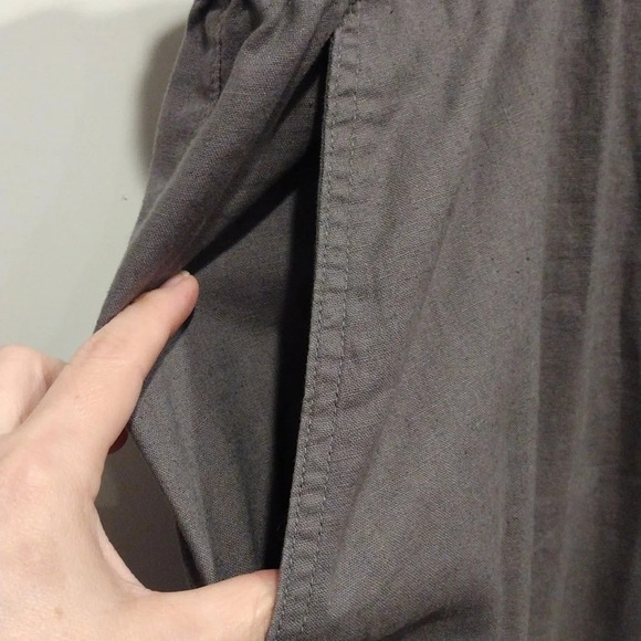 Oak Hill Men's Gray Drawstring Waist Pull-On Linen Blend Pants Size 1X/32-Casual - Picture 6 of 8